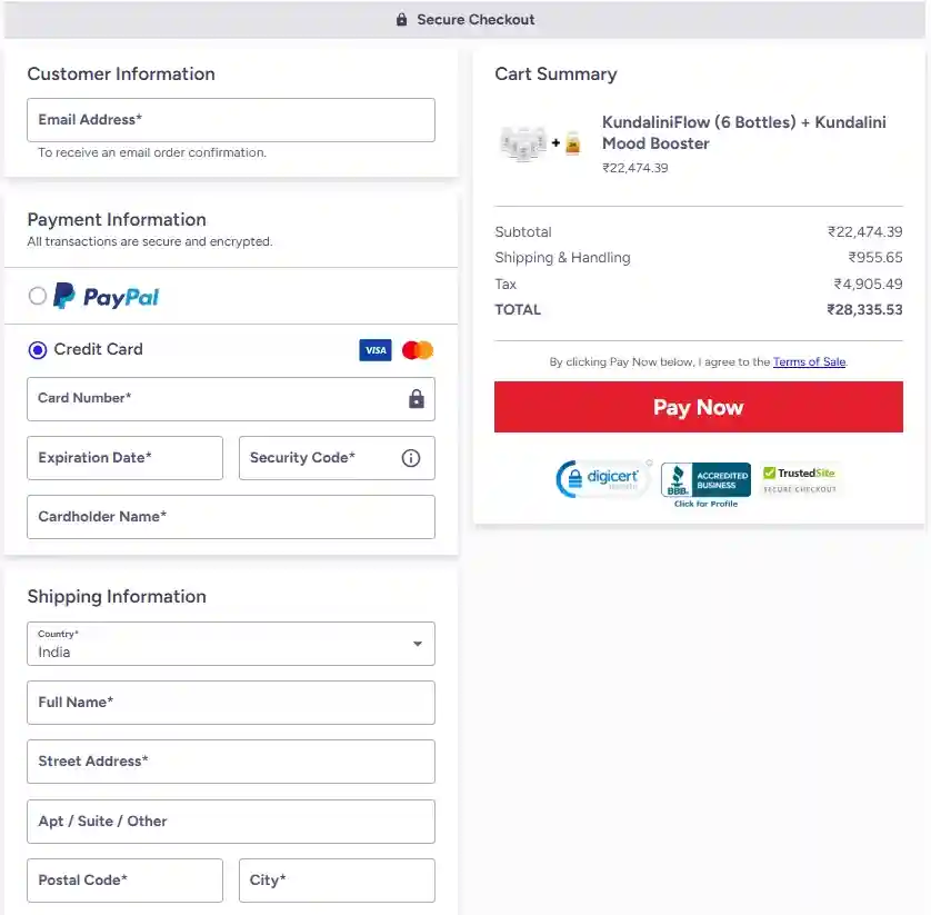 KundaliniFlow Order Page